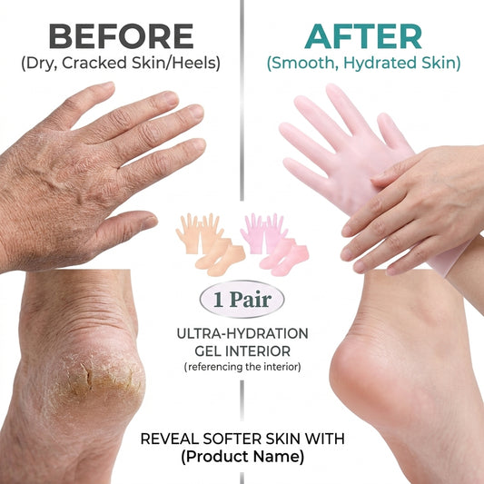 2-in-1 Silicone Heel Socks & Hand Gloves Combo Deal