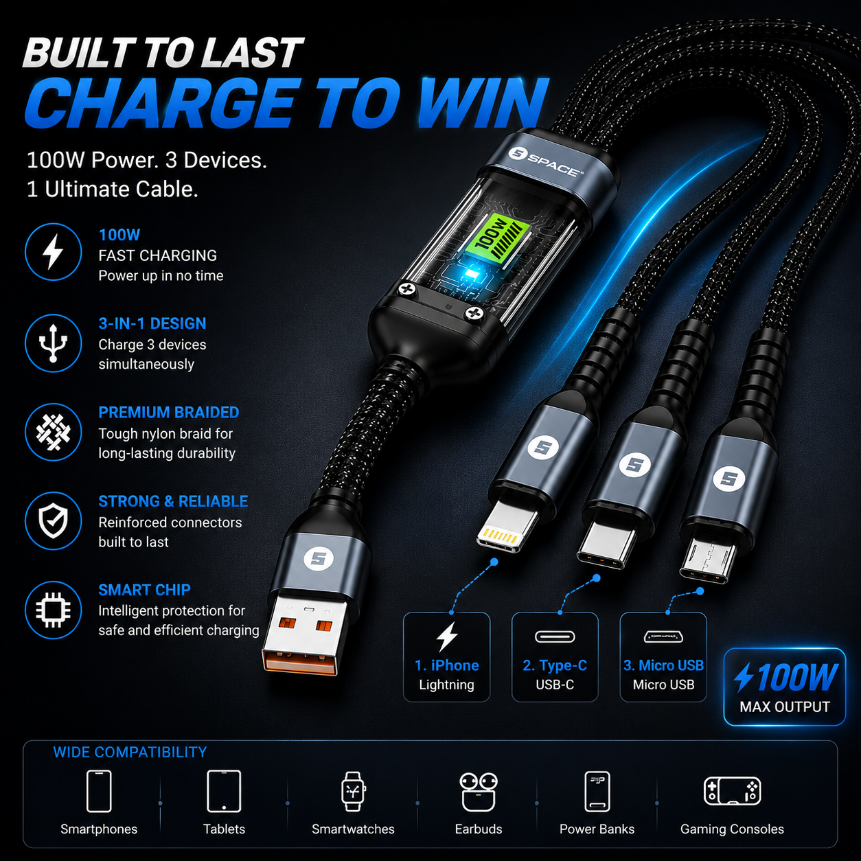 3-in-1 Fast Charging Cable
