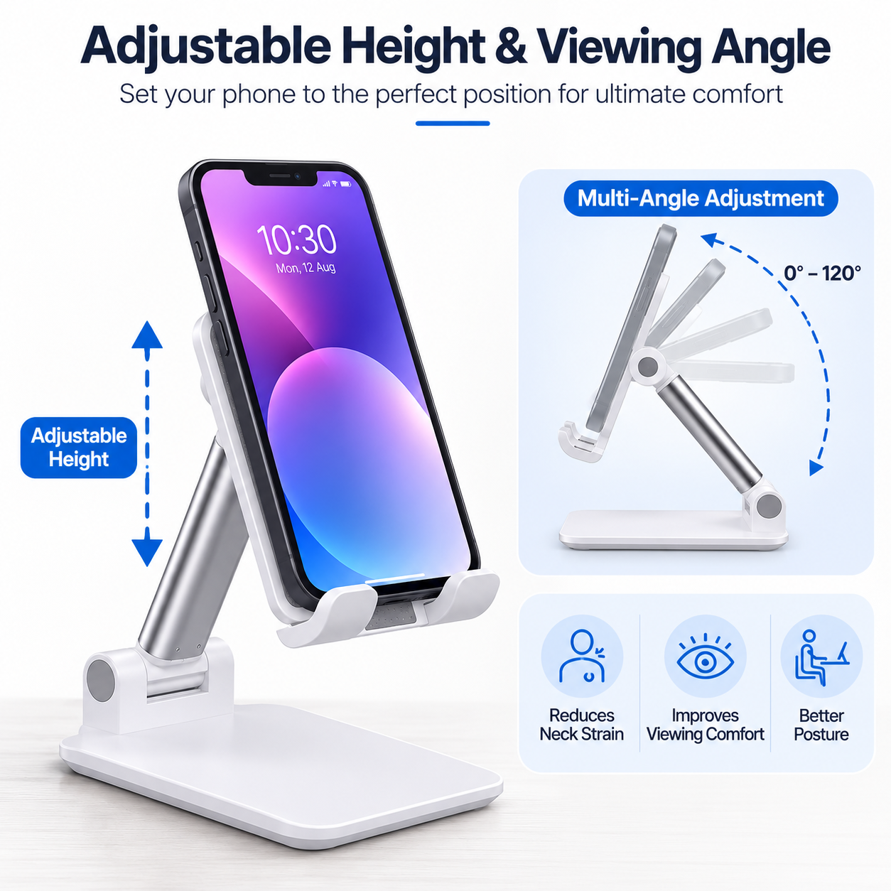 Adjustable Desktop Phone Holder Stand for All Smartphones
