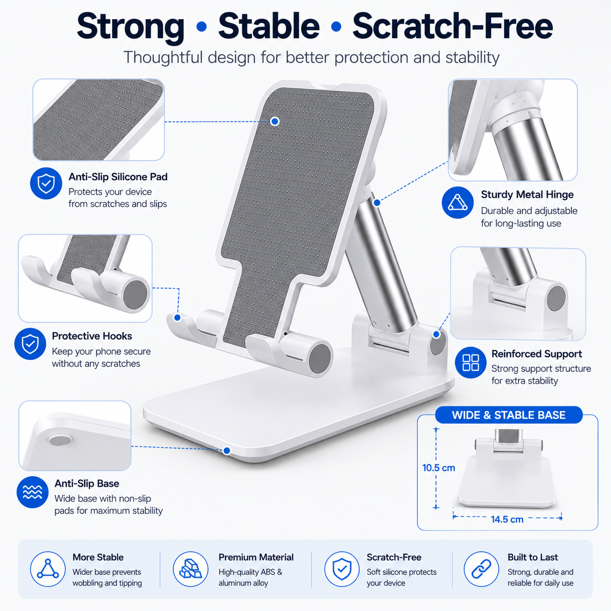 Adjustable Desktop Phone Holder Stand for All Smartphones