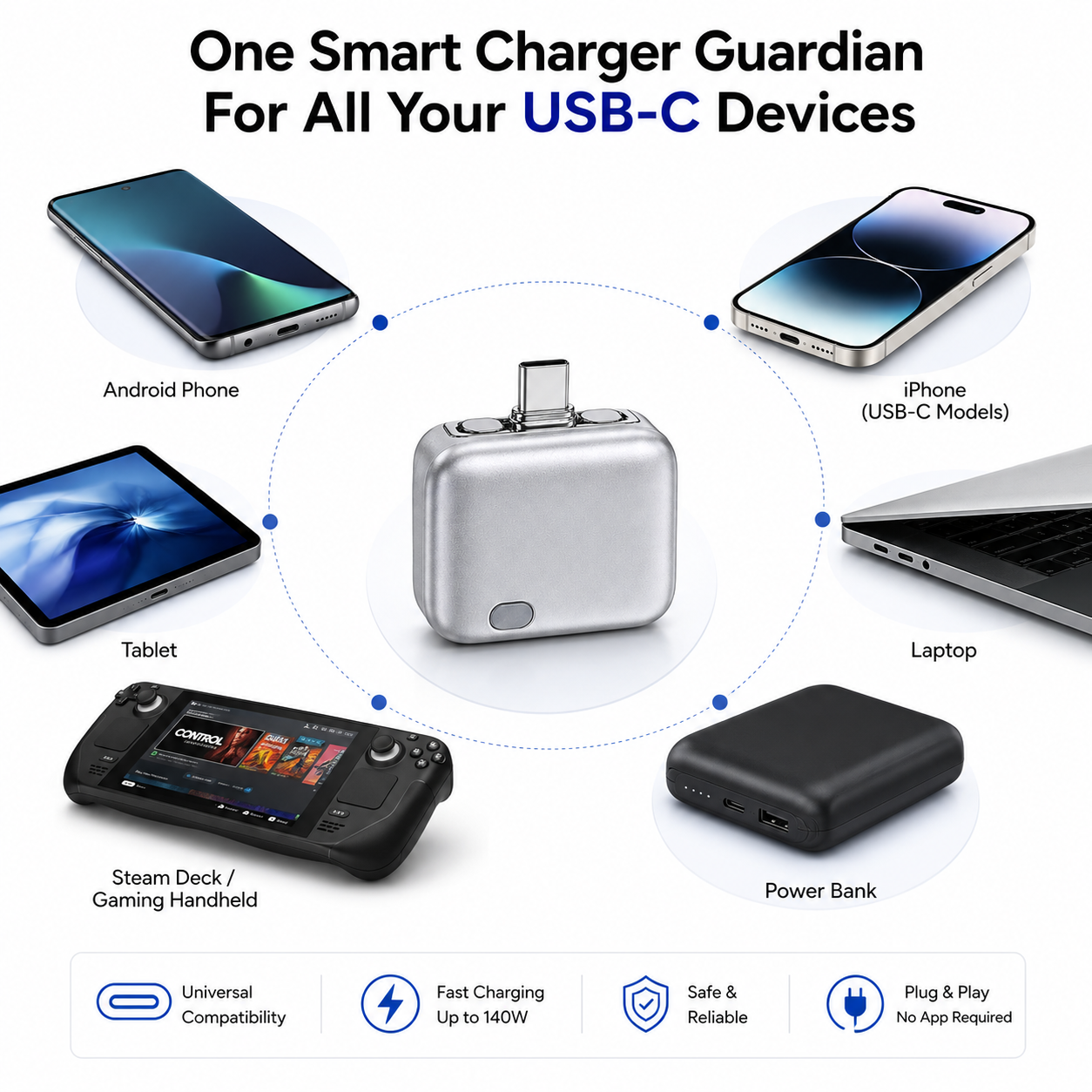 PopGuard 140W Auto Charging Disconnector | USB-C Battery Guard