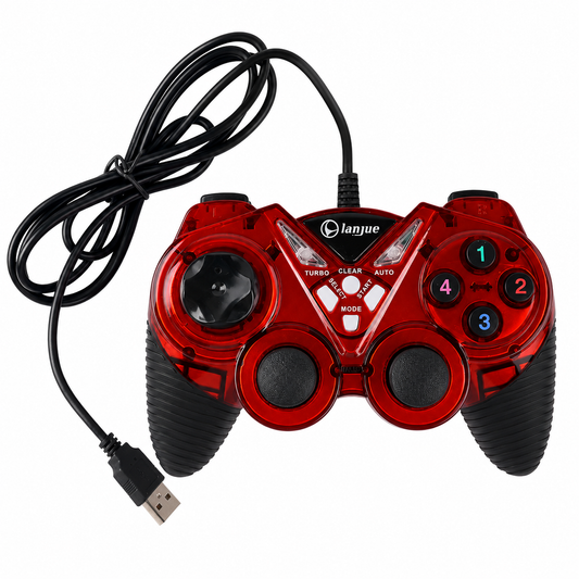L2000 USB Wired Game Controller for PC | Dual Shock Gamepad