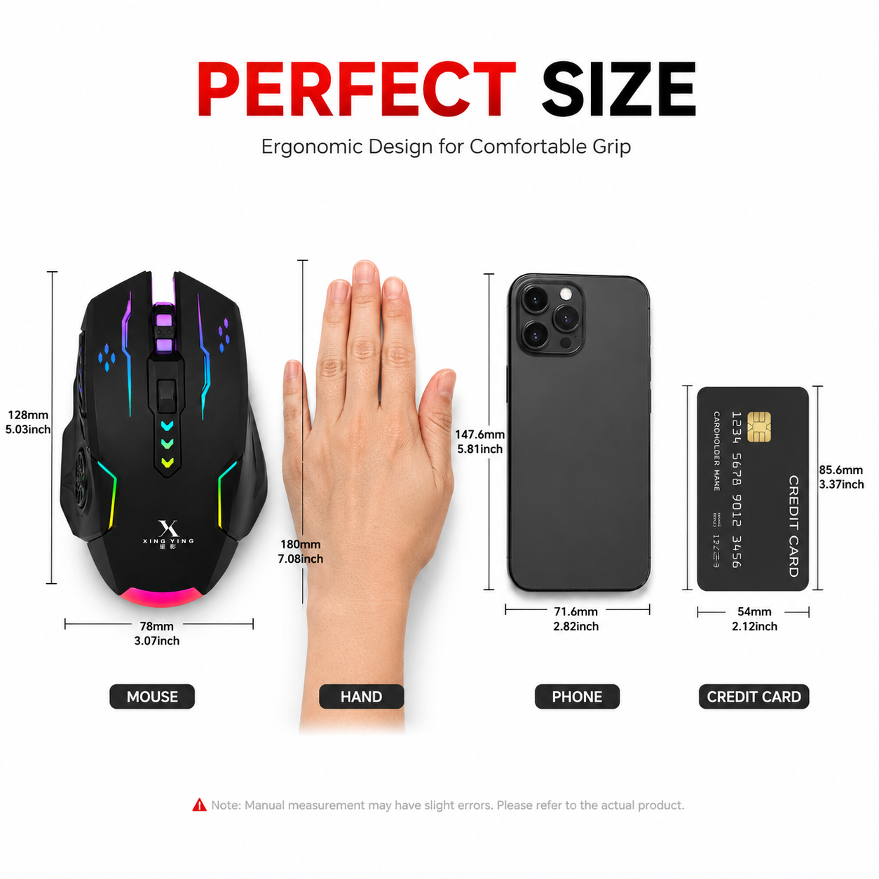 RGB Wired Gaming Mouse with LED Lights | 6 Button USB Mouse
