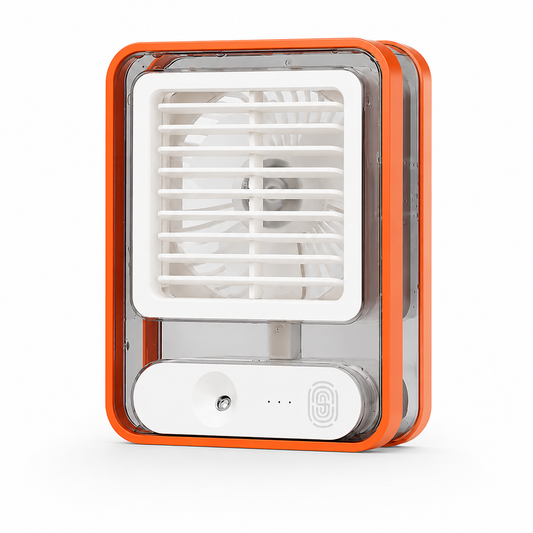 Portable USB Mini Air Cooler Fan with Mist Spray Rechargeable
