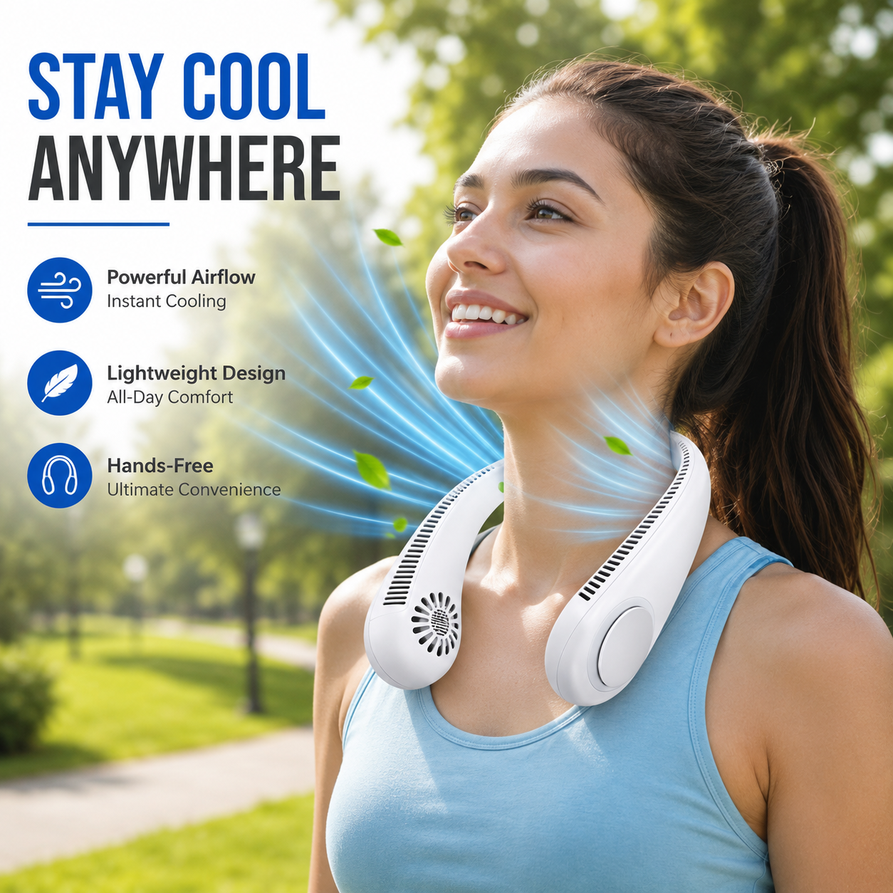 Portable USB Rechargeable Neck Fan | Bladeless Personal Fan