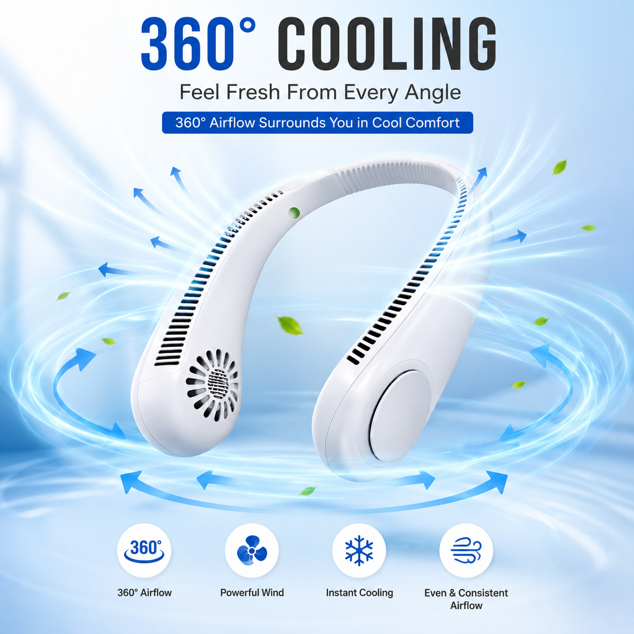 Portable USB Rechargeable Neck Fan | Bladeless Personal Fan