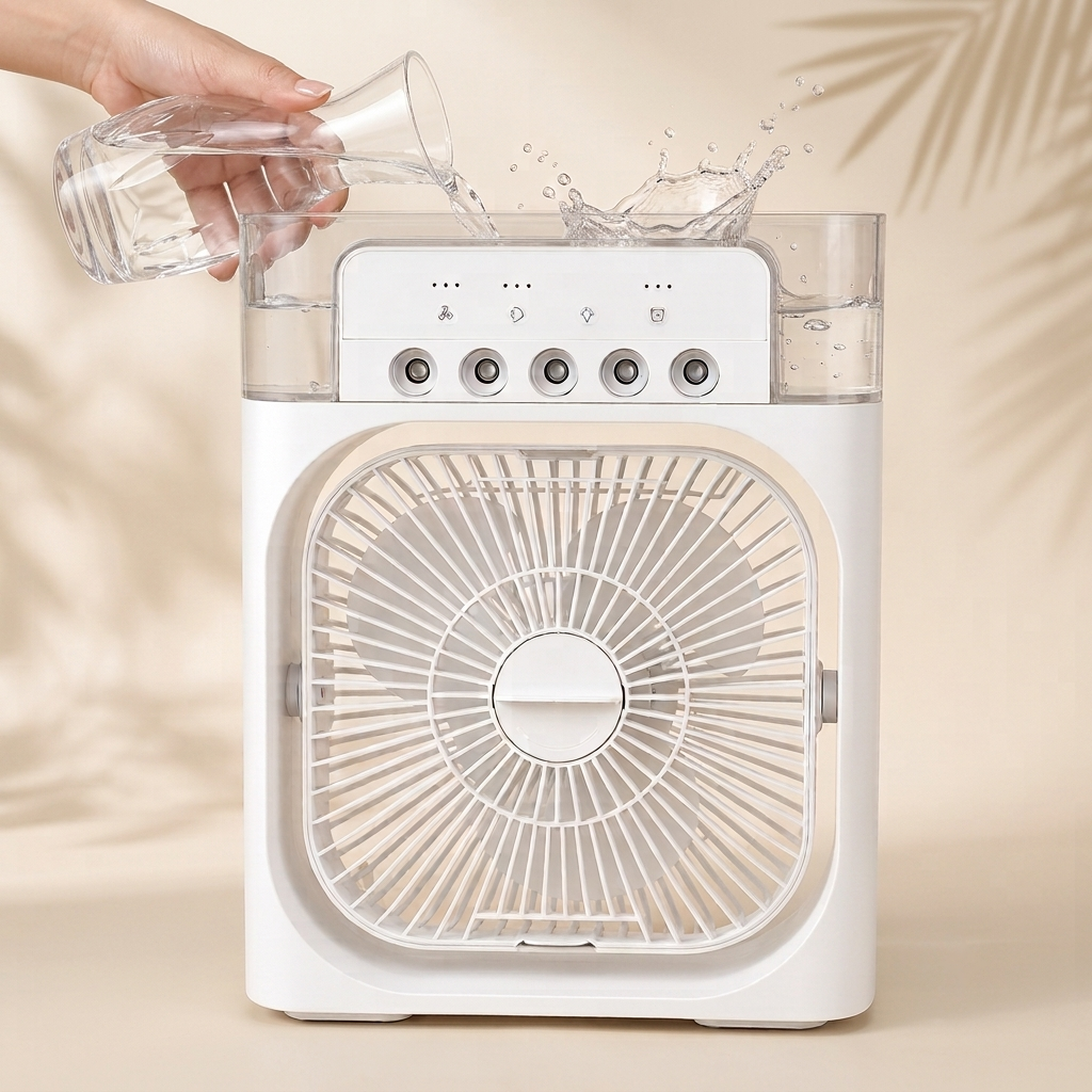 Portable Air Cooler with Humidifier |  LED Night Light Air Cooler