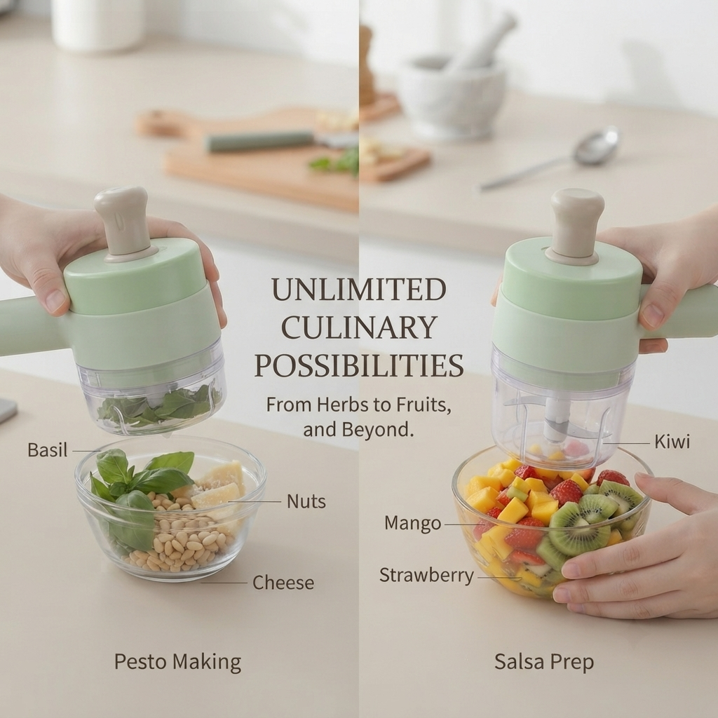 4 in 1 Electric Vegetable Cutter | USB Rechargeable Food Chopper