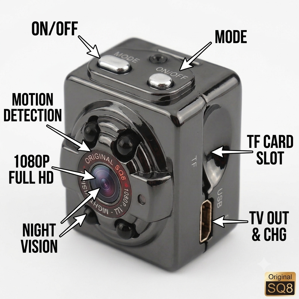 SQ8 Mini Hidden Camera 1080P with Night Vision & Motion Detection