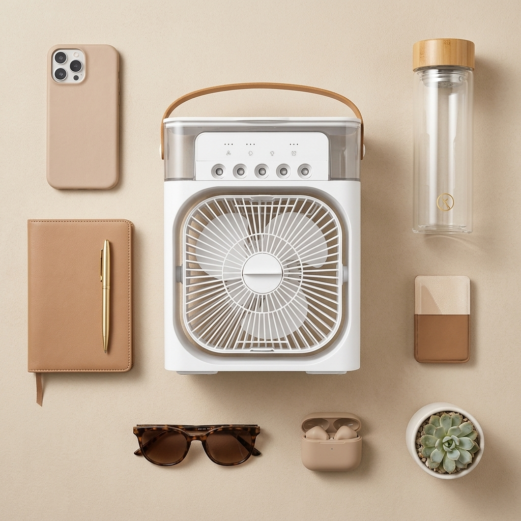 Portable Air Cooler with Humidifier |  LED Night Light Air Cooler