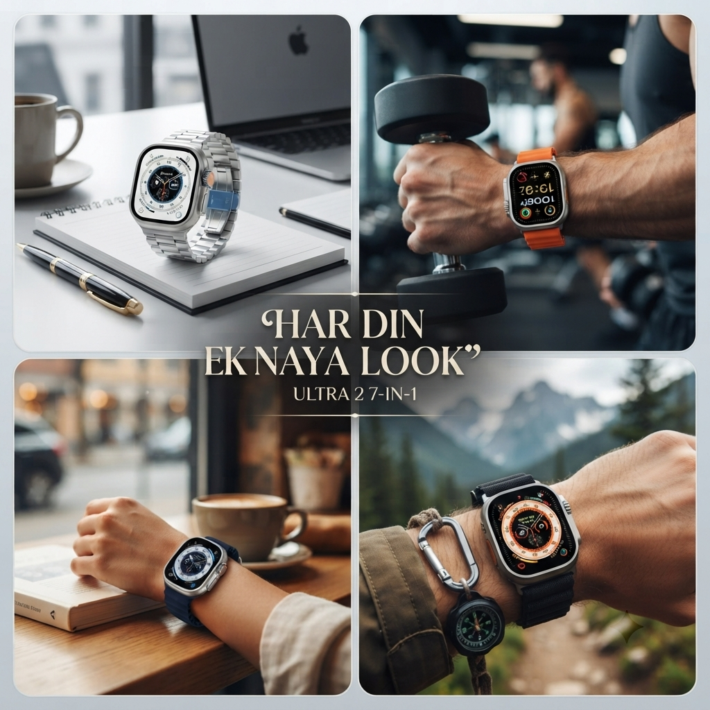 iMounra 2 BIG 2.01 Ultra Smartwatch with 7 Straps & Charger