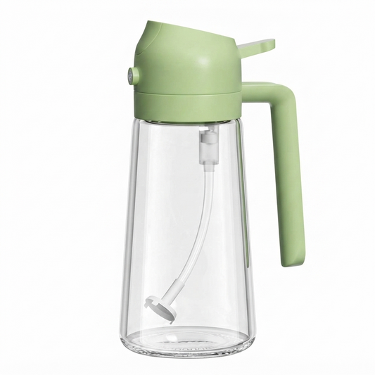 2-in-1 Oil Spray Bottle 470ml | Glass Oil Sprayer for Kitchen