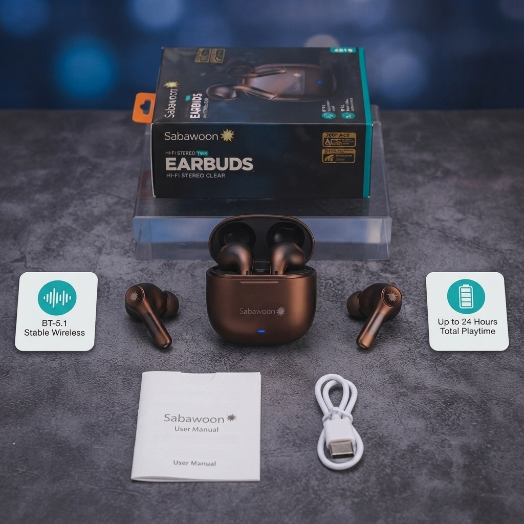 Sabawoon S137 Wireless Earbuds Bluetooth 5.4
