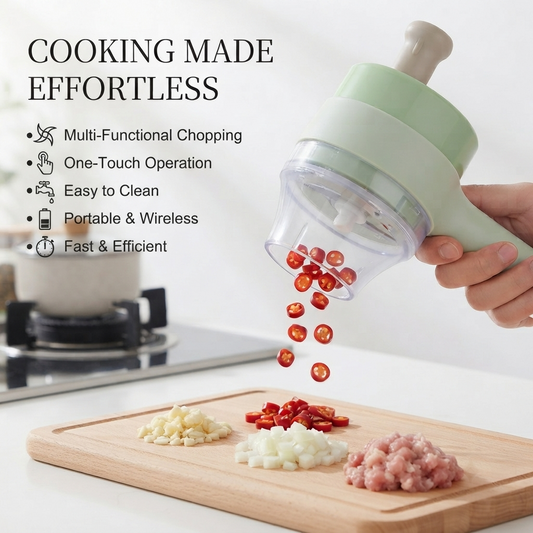 4 in 1 Electric Vegetable Cutter | USB Rechargeable Food Chopper