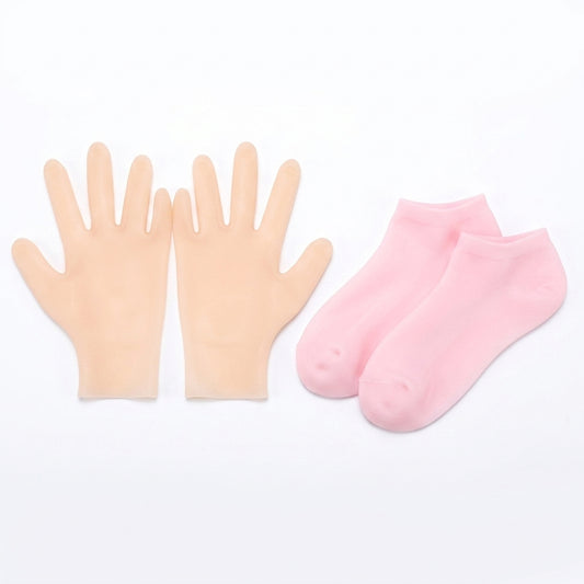 2-in-1 Silicone Heel Socks & Hand Gloves Combo Deal