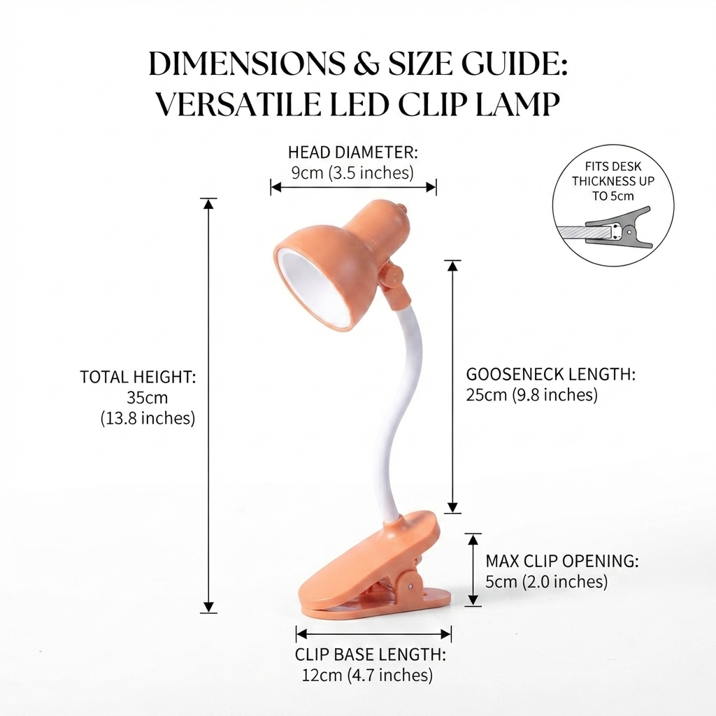 Portable LED Reading Lamp with Clip | Flexible Book Light