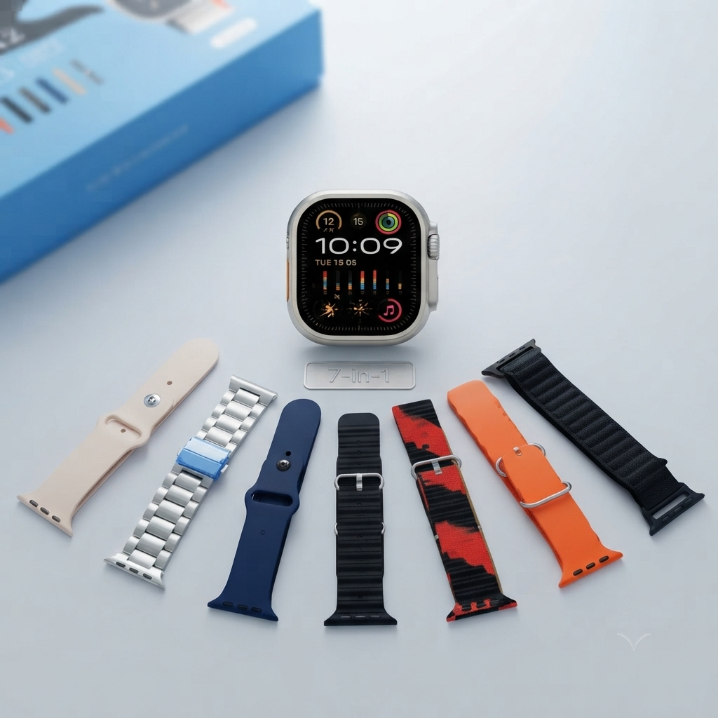 iMounra 2 BIG 2.01 Ultra Smartwatch with 7 Straps & Charger