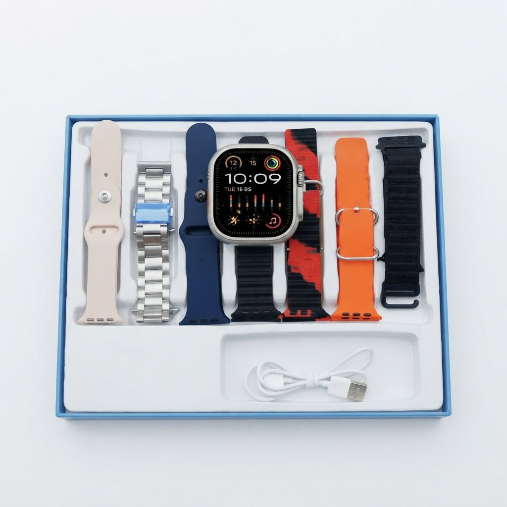 iMounra 2 BIG 2.01 Ultra Smartwatch with 7 Straps & Charger