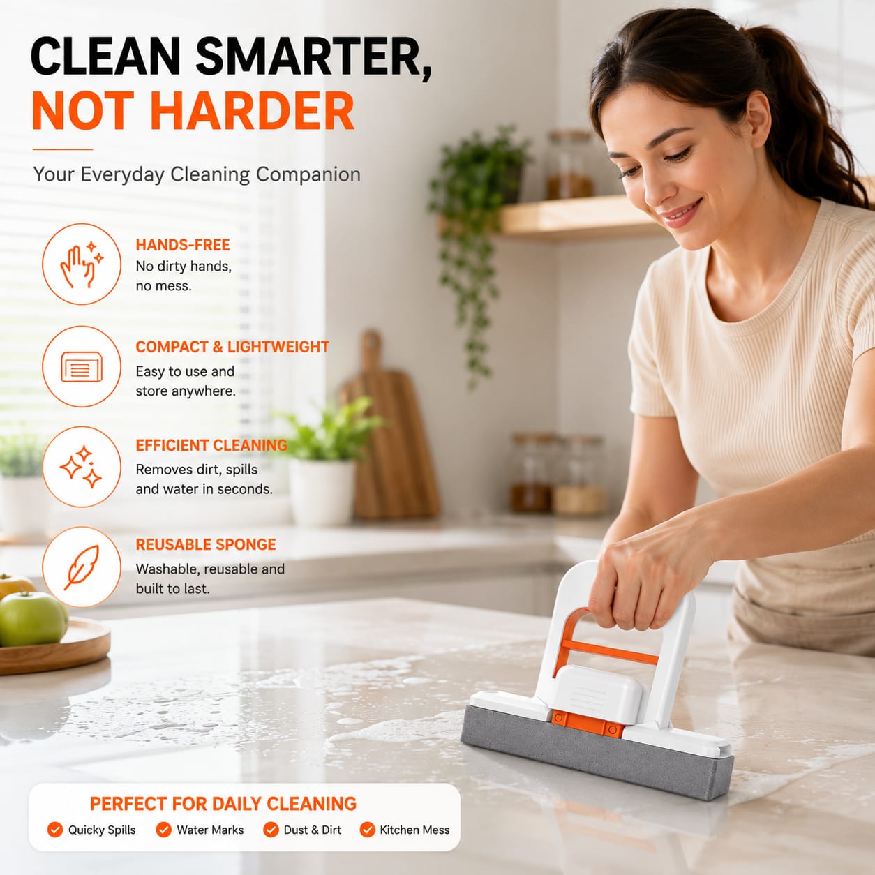 Portable Self Squeeze Cleaning Mop