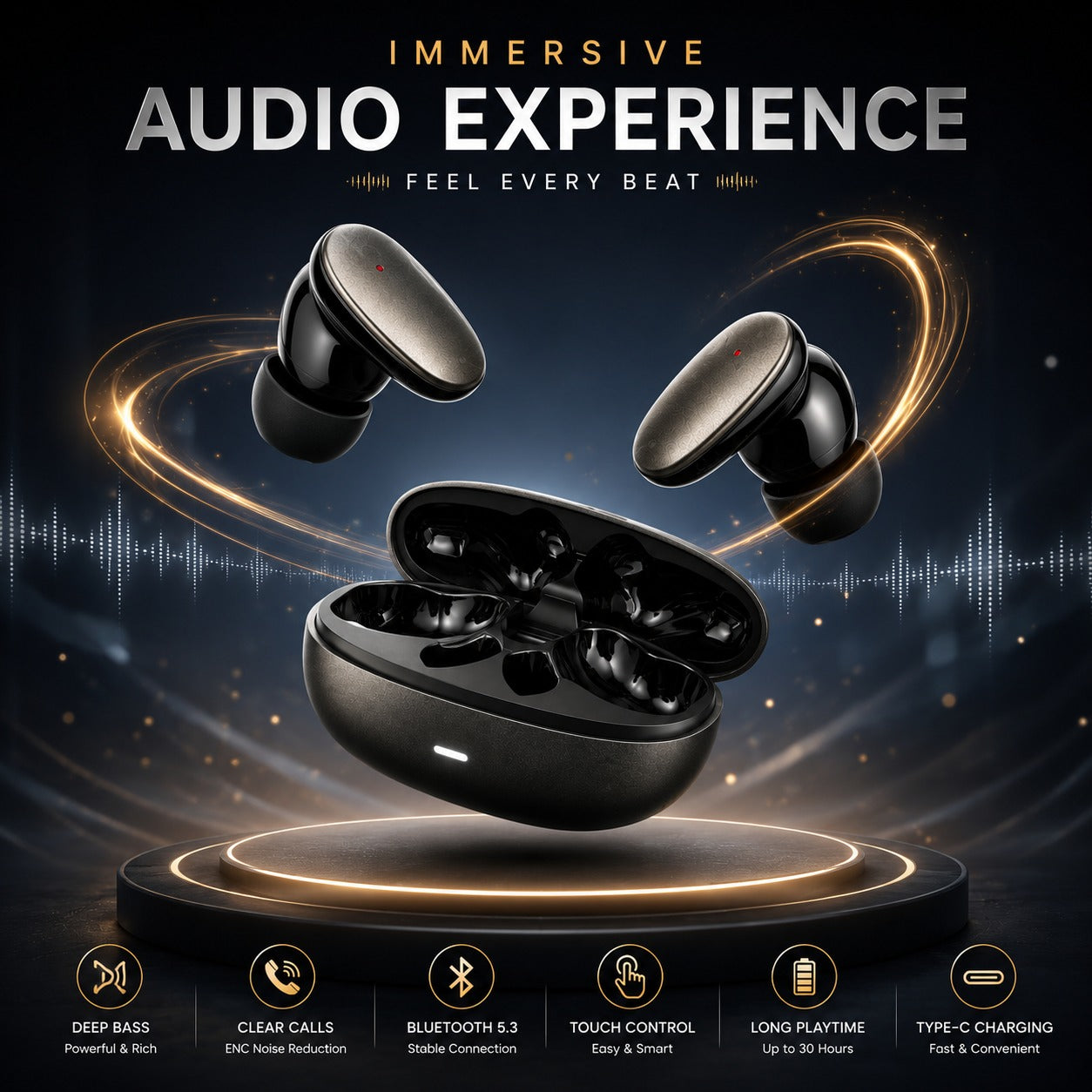 InTouch INT-W03 Wireless Bluetooth Earbuds