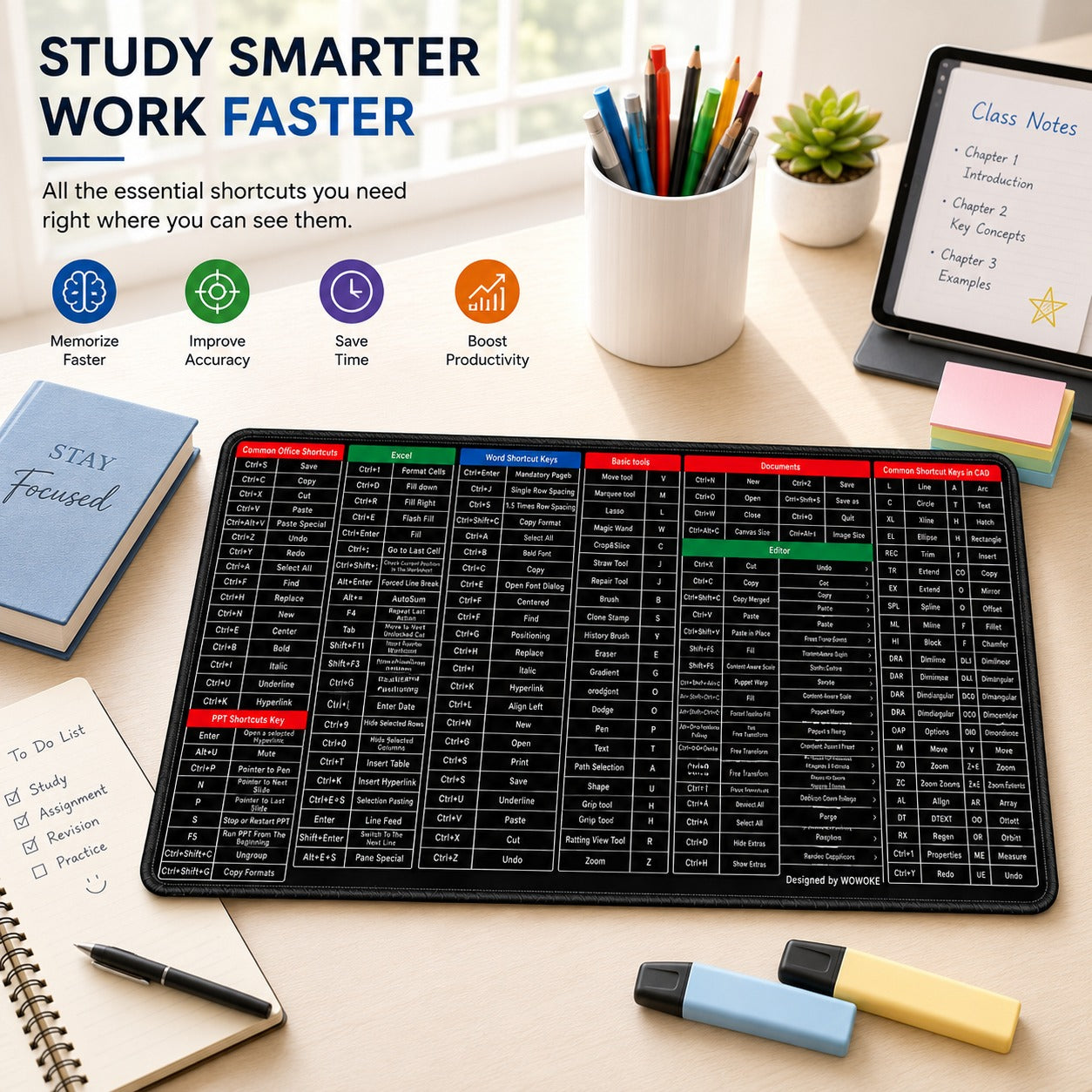 Large Keyboard & Mouse Pad 31.5 x 12 Inch