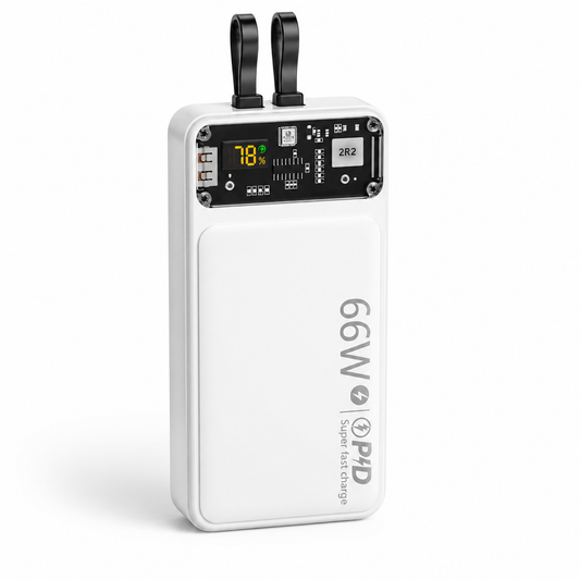 66W Fast Charging 20000mAh Power Bank with Built in Cables